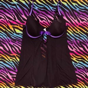 PLAYBOY Black and Purple Lingerie